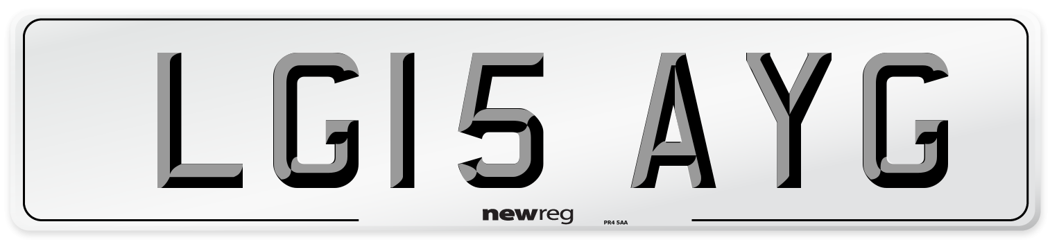 LG15 AYG Number Plate from New Reg